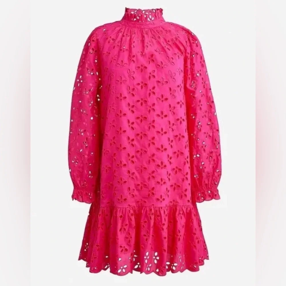 J.crew Ruffleneck Mini Dress Size ST - Picture 4 of 13